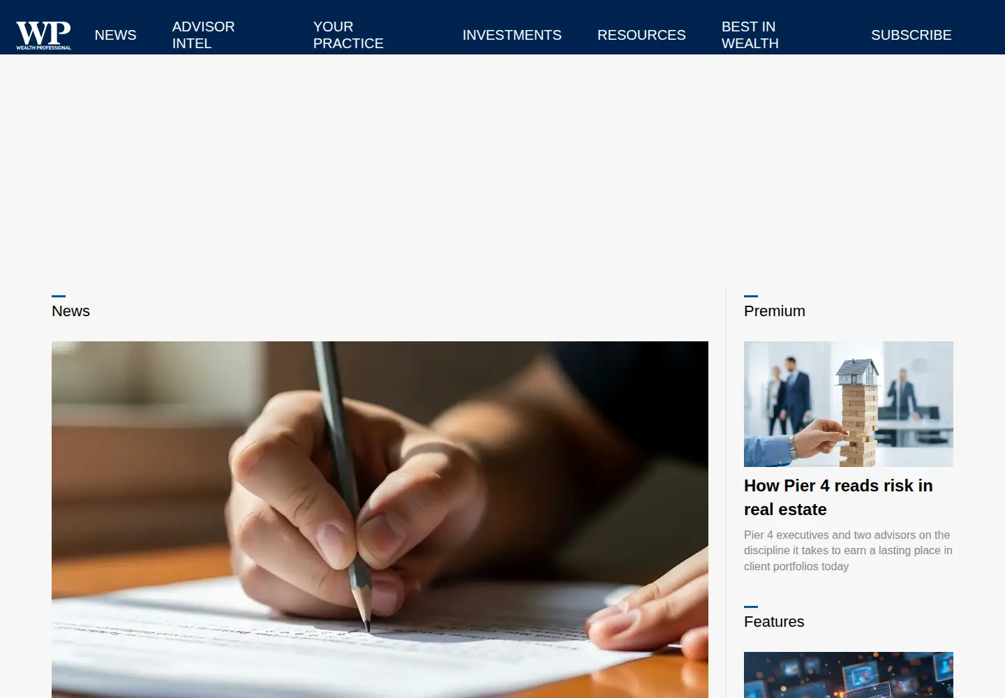 Screenshot of wealthprofessional.ca