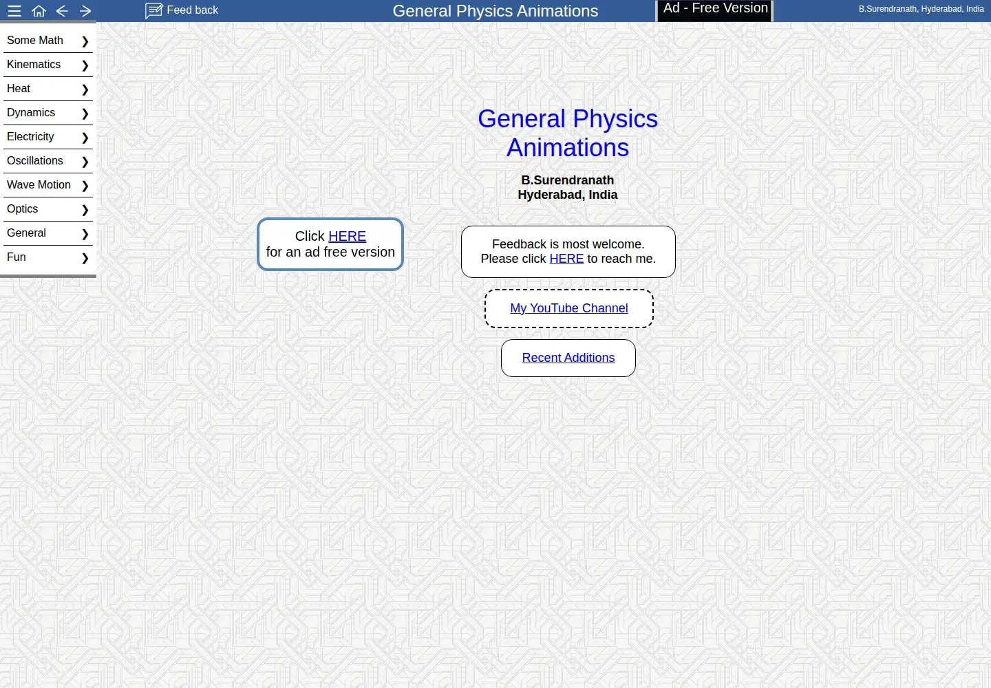 Captured homepage of surendranath.org in the current scan