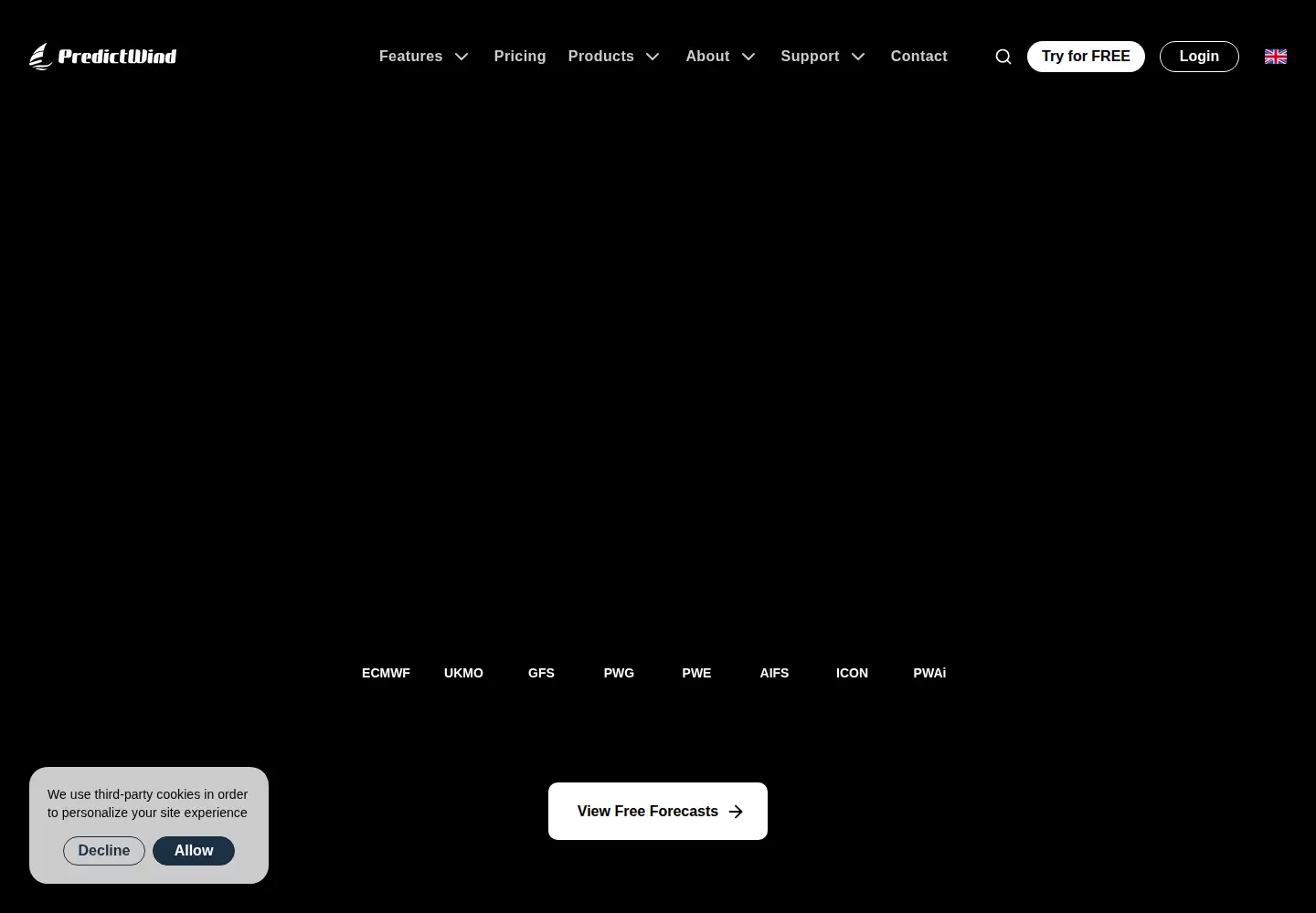 Screenshot of predictwind.com