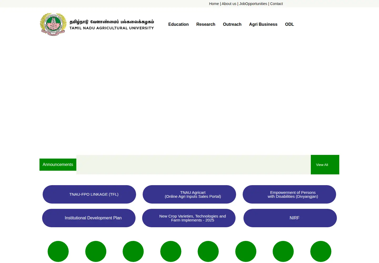 Screenshot of tnau.ac.in