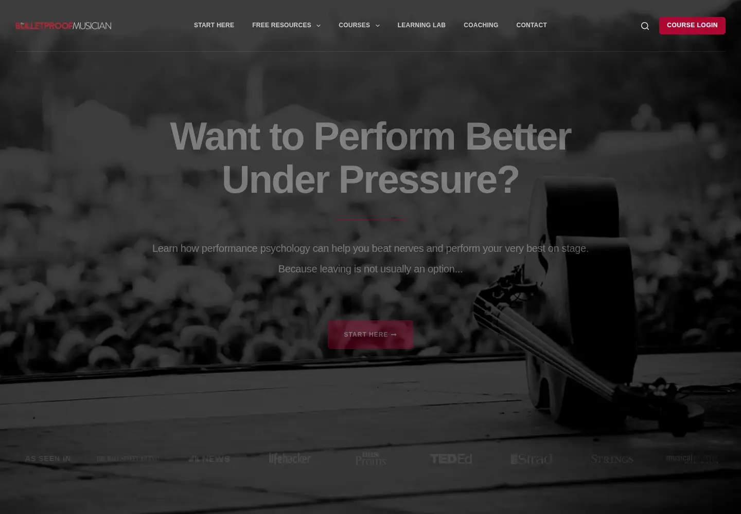 Screenshot of bulletproofmusician.com