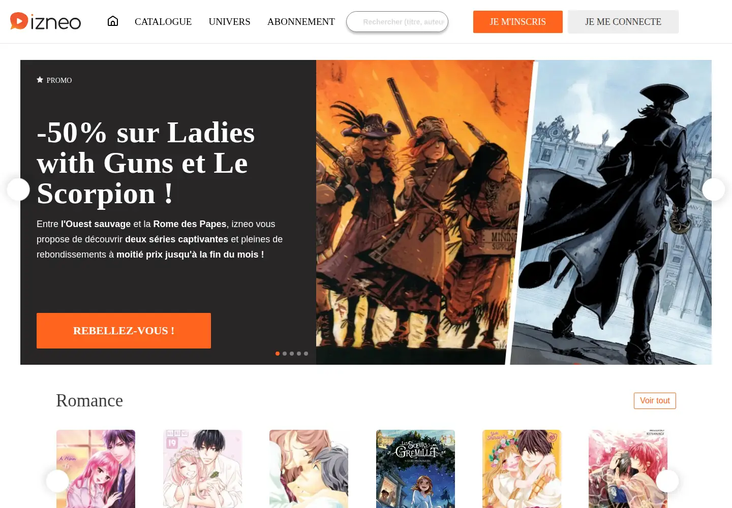 Screenshot of izneo.com