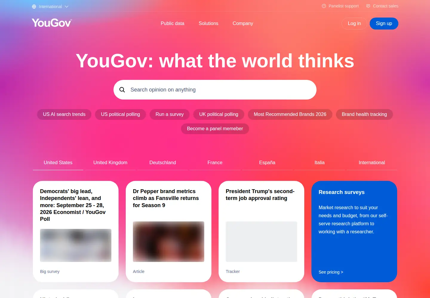 Screenshot of yougov.com