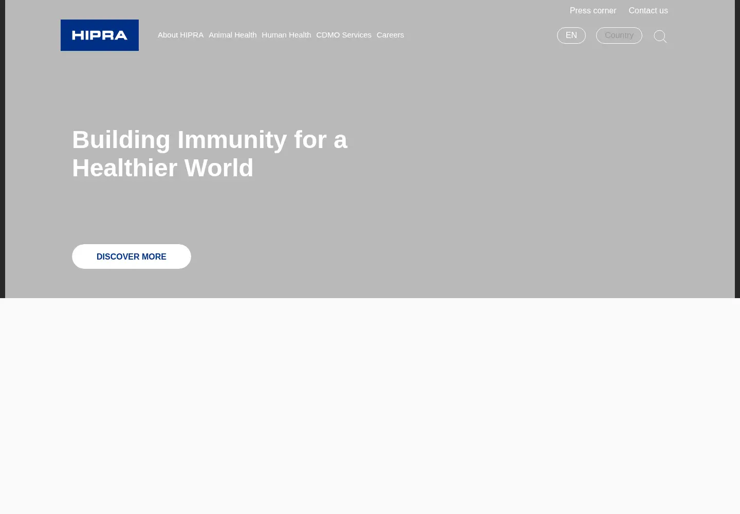 Screenshot of hipra.com