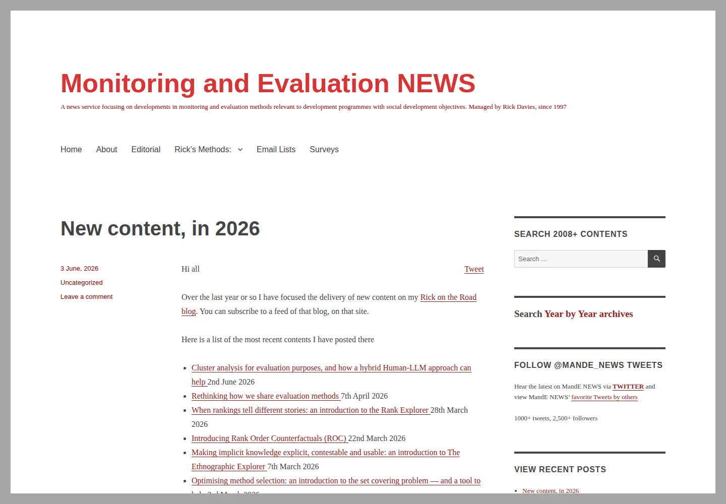 Screenshot of mande.co.uk