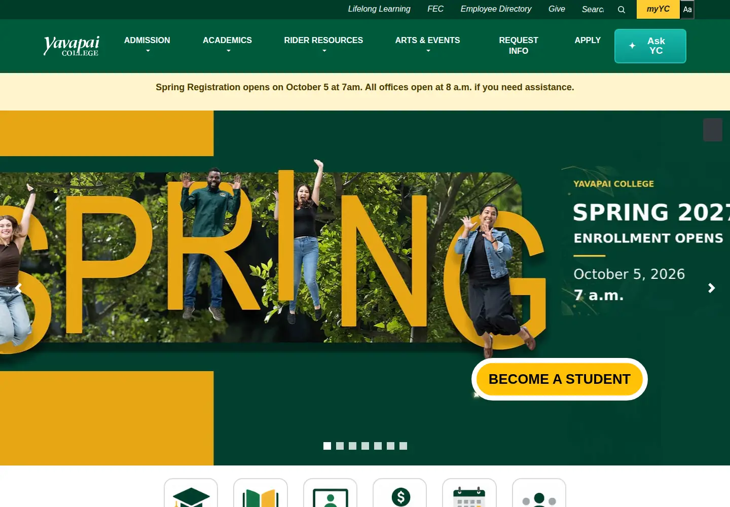 Screenshot of yc.edu