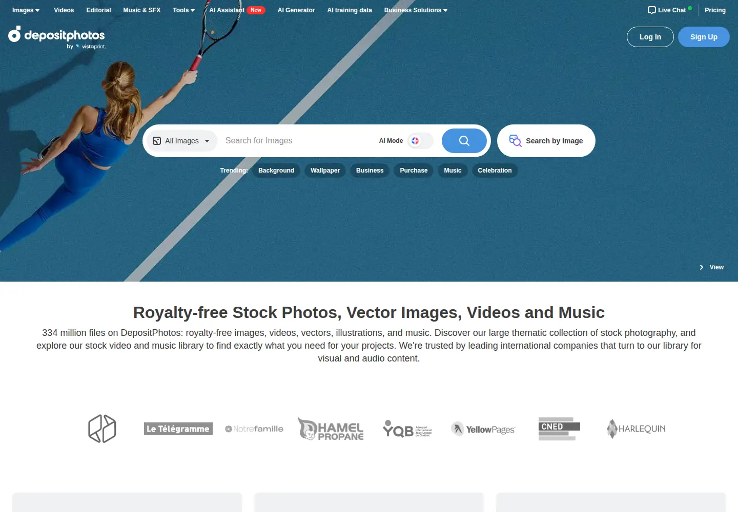 Screenshot of depositphotos.com