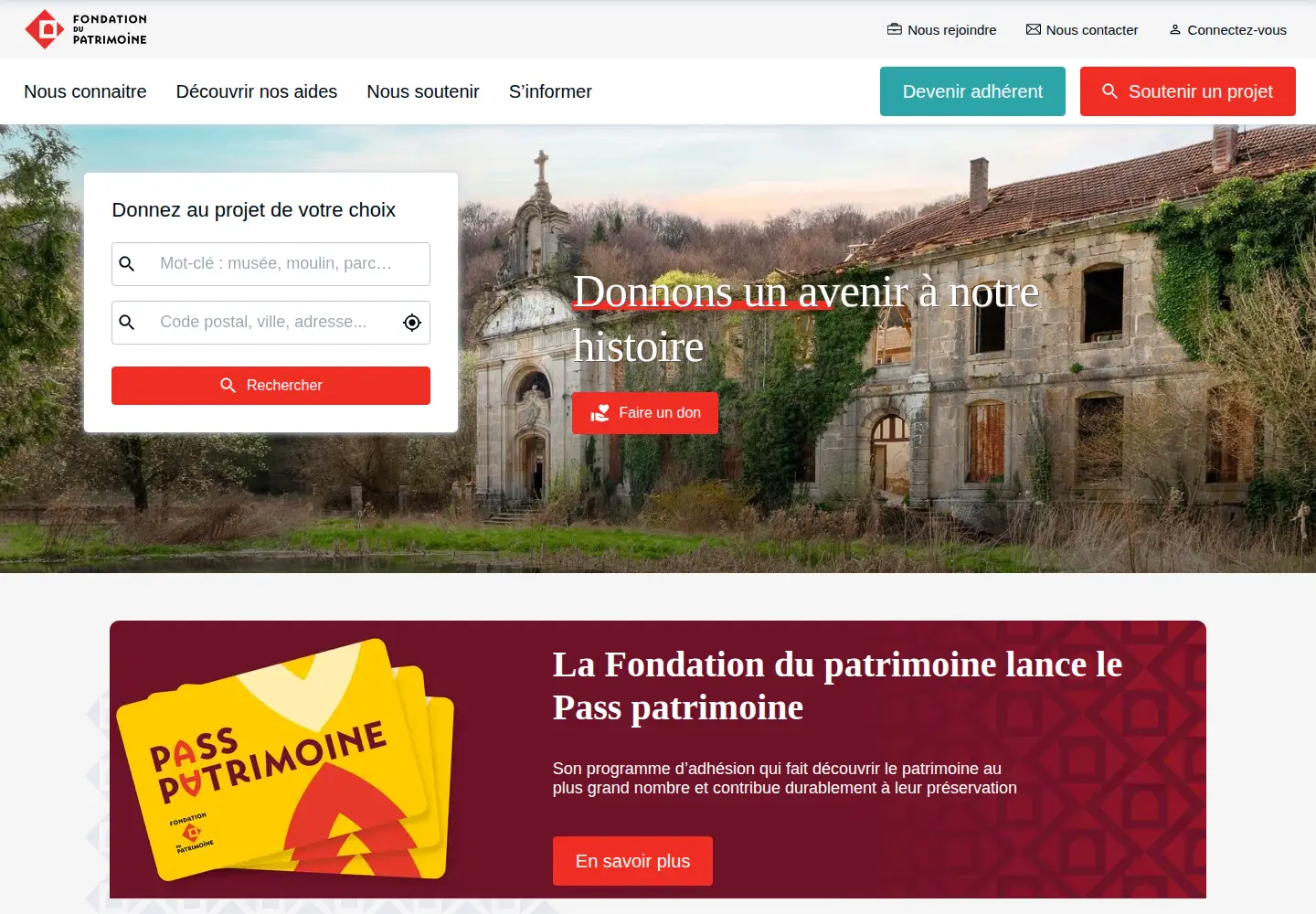 Screenshot of fondation-patrimoine.org