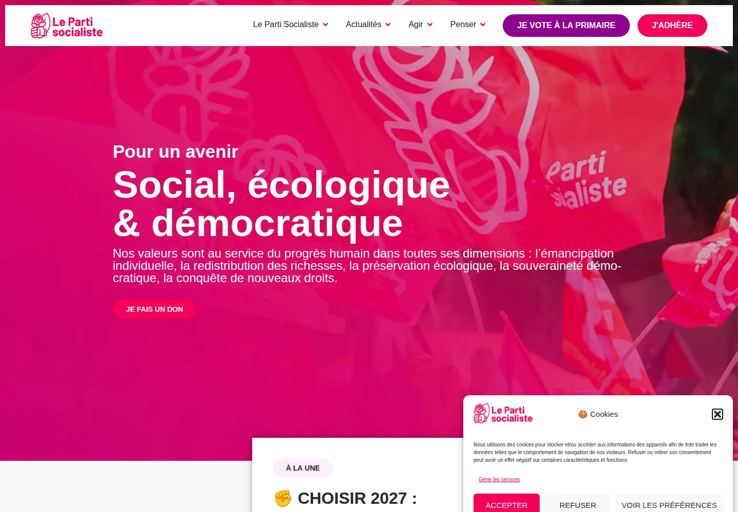 Screenshot of parti-socialiste.fr