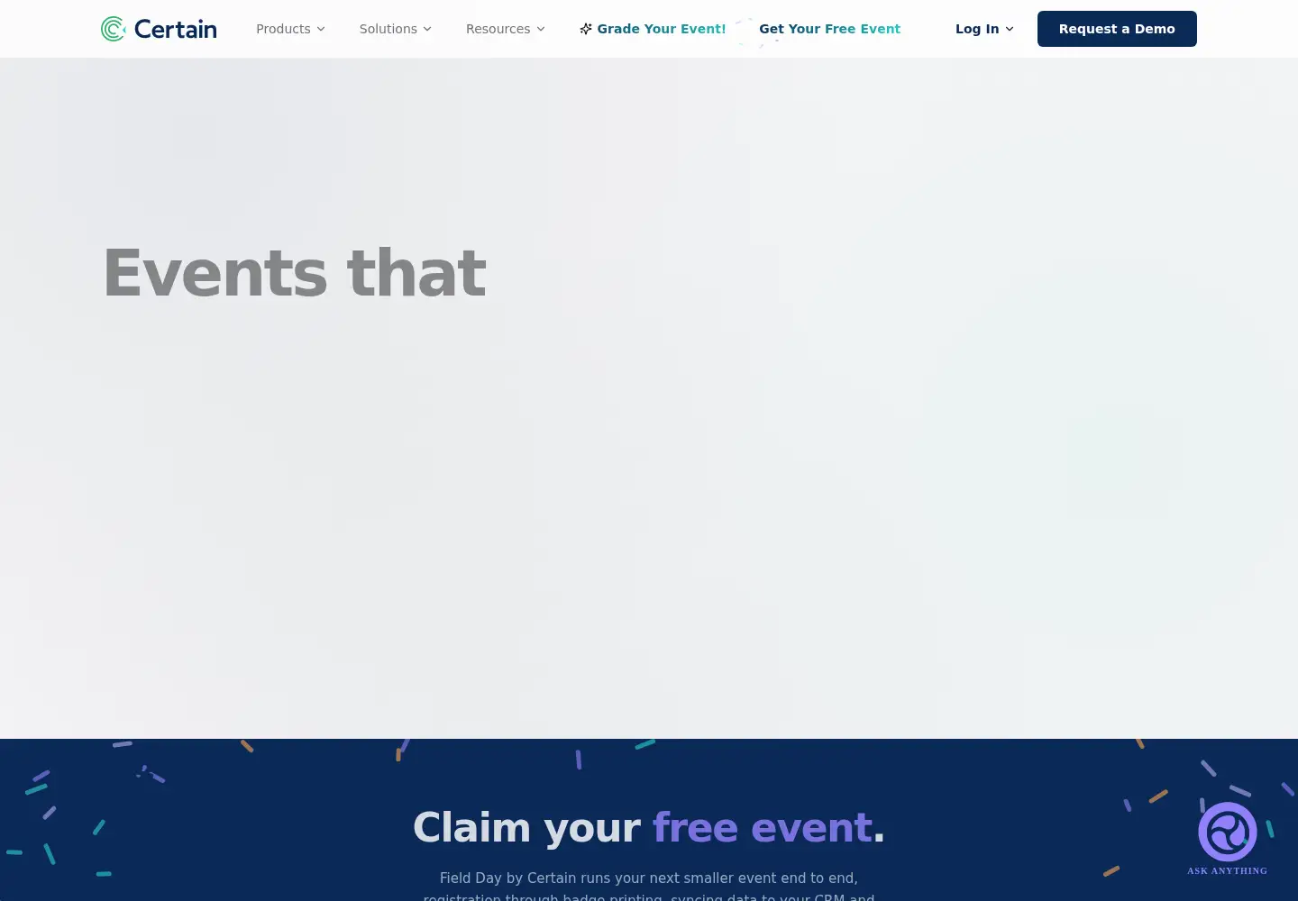 Screenshot of certain.com