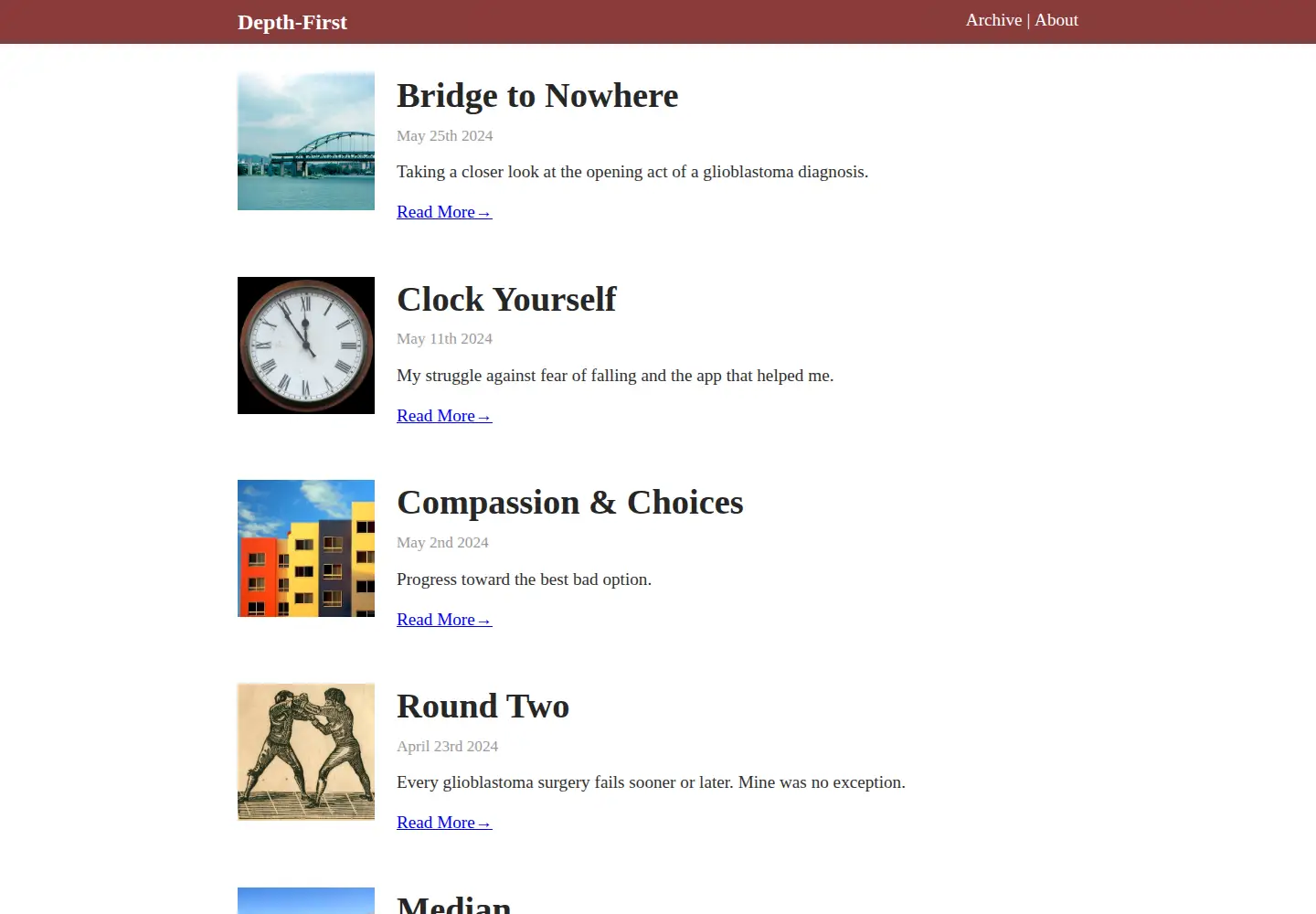 Screenshot of depth-first.com