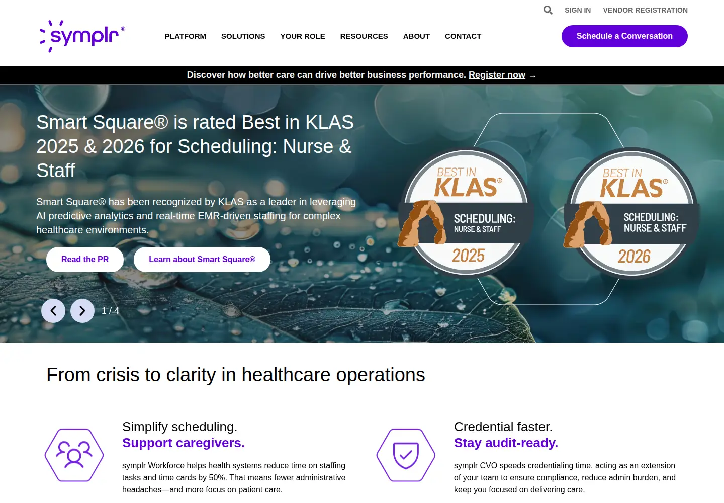 Screenshot of symplr.com
