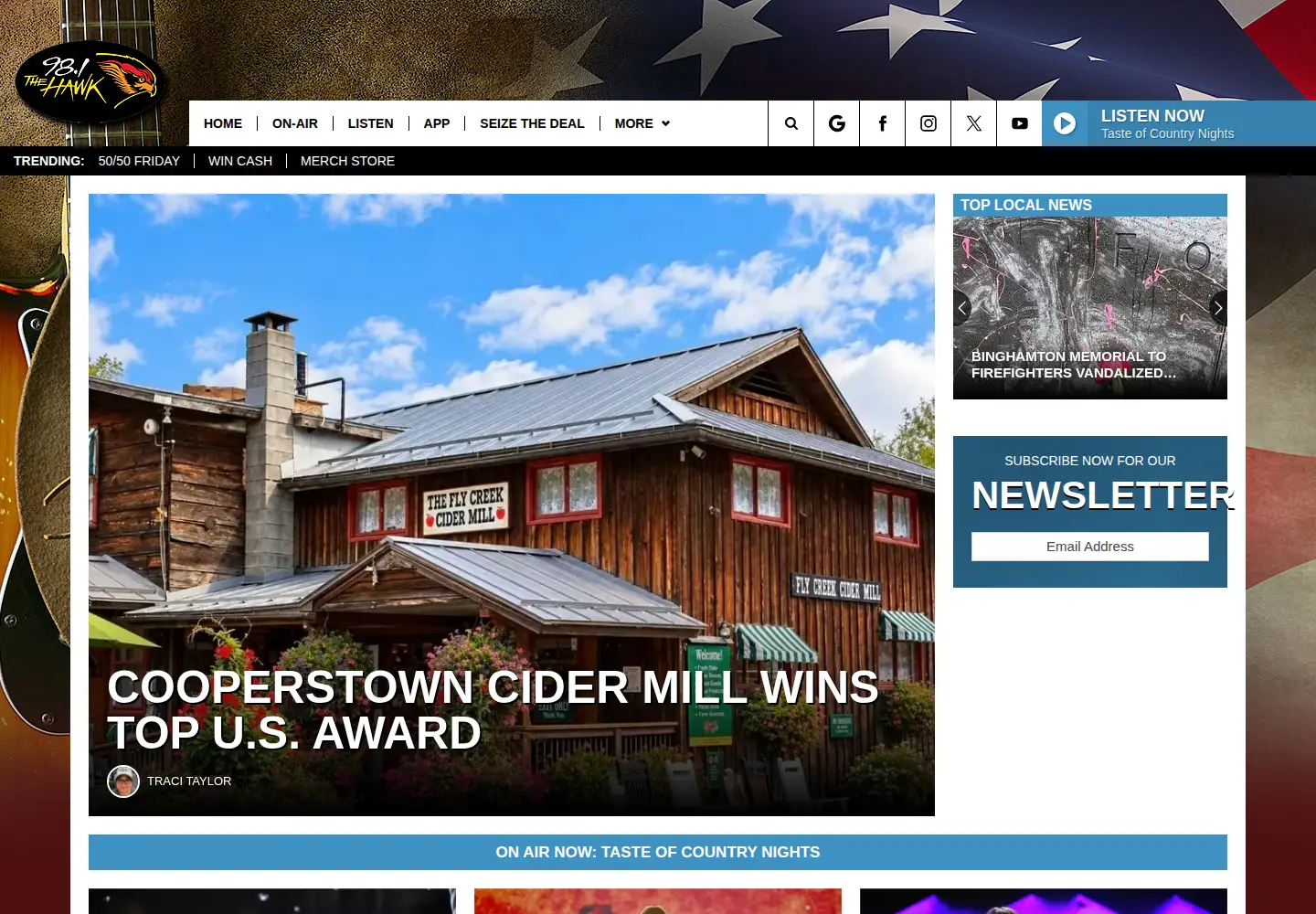 Screenshot of 981thehawk.com