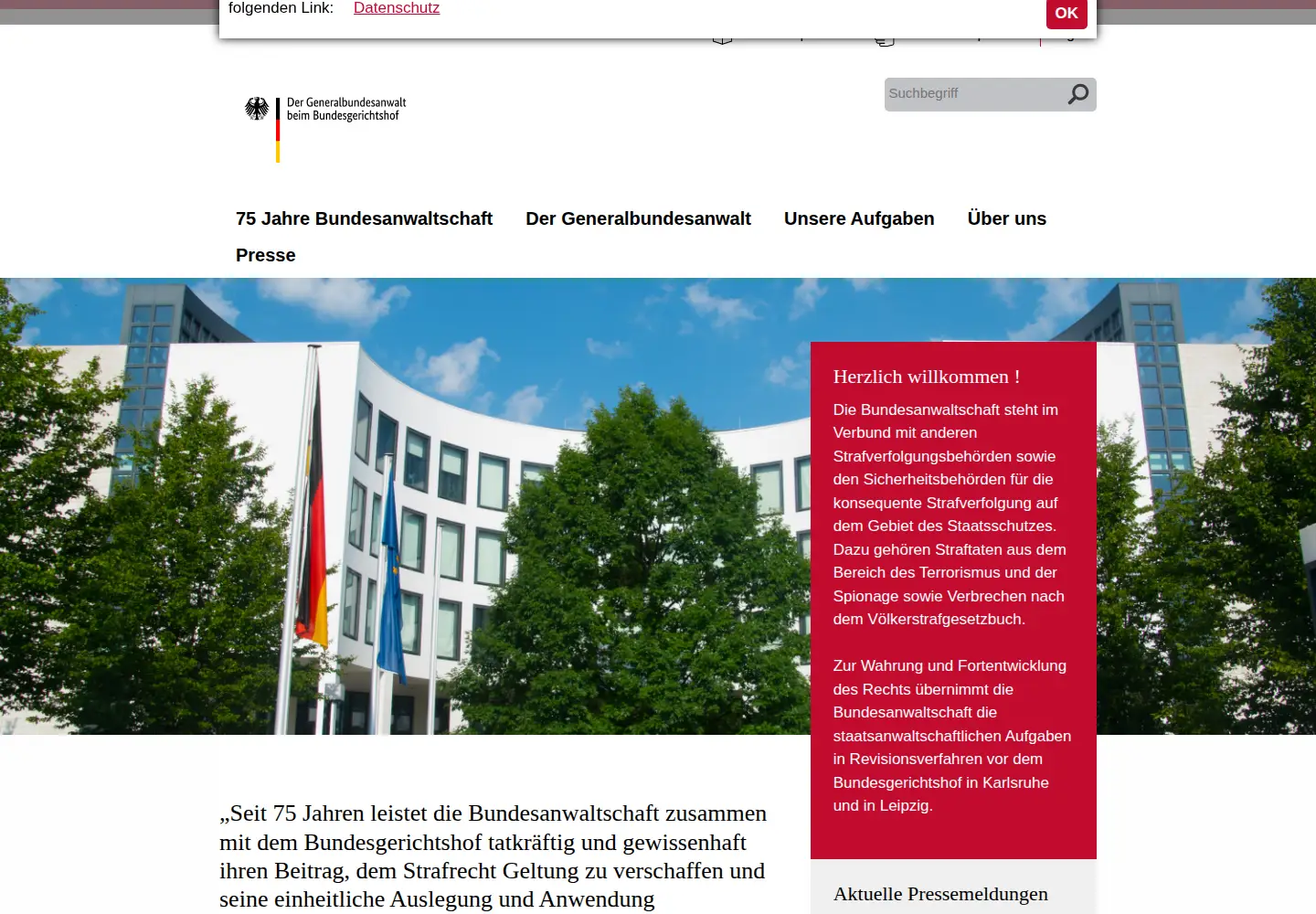 Screenshot of generalbundesanwalt.de
