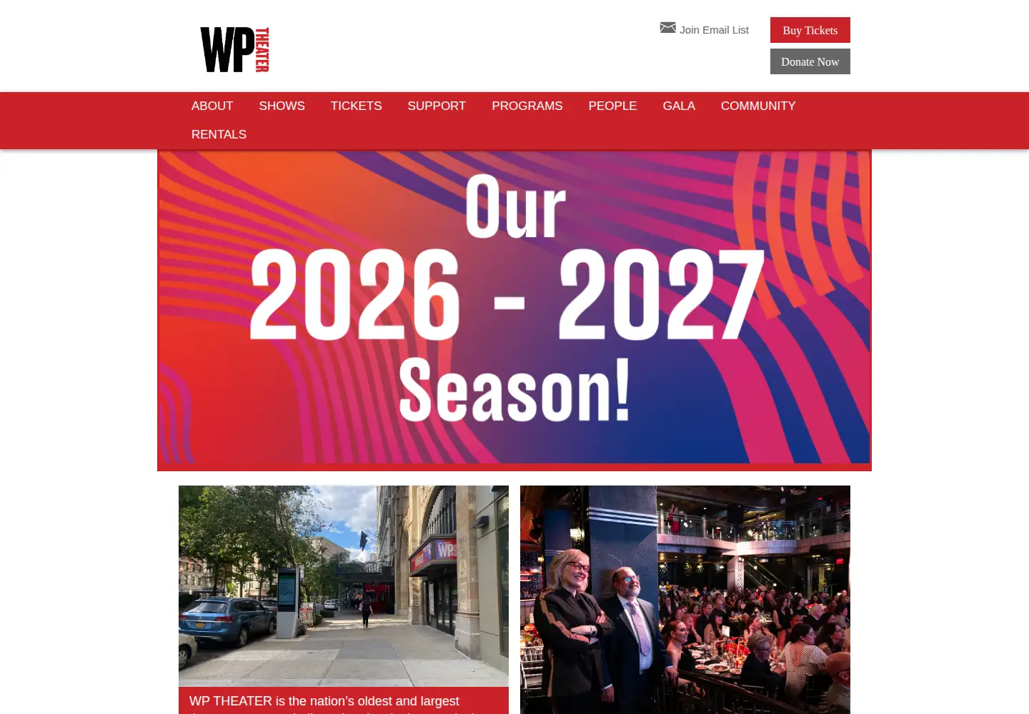 Screenshot of wptheater.org