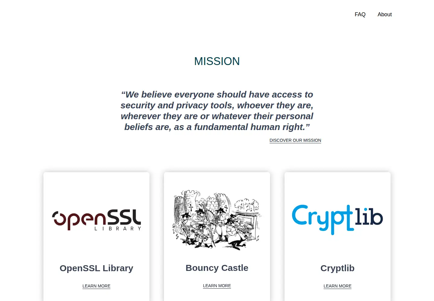 Screenshot of openssl.org