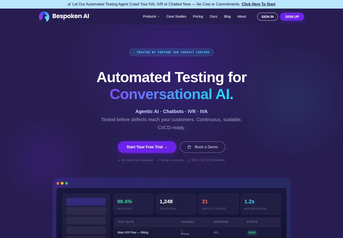 Screenshot of bespoken.io