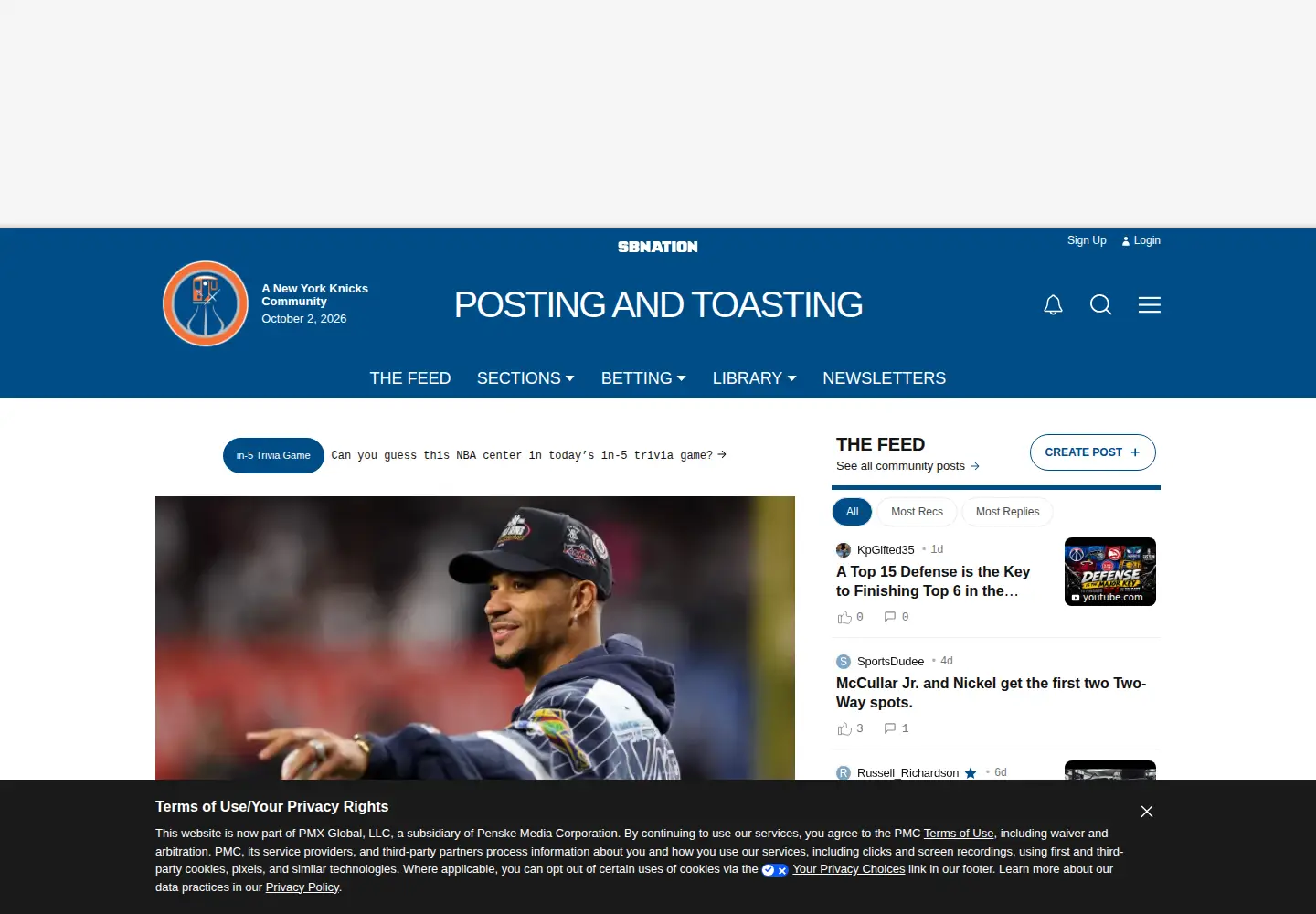 Screenshot of postingandtoasting.com