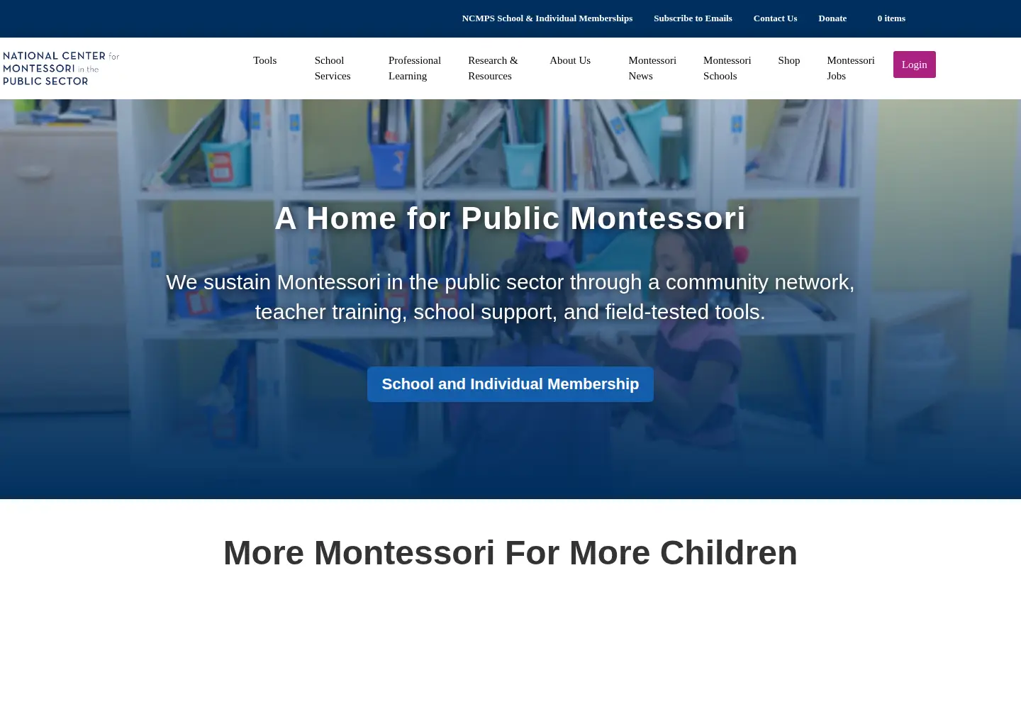 Screenshot of public-montessori.org