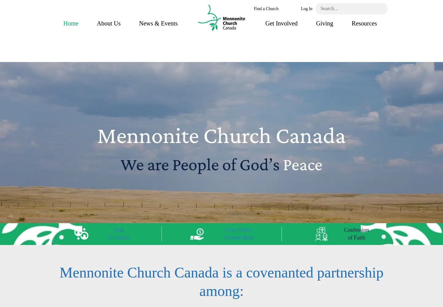 Screenshot of mennonitechurch.ca