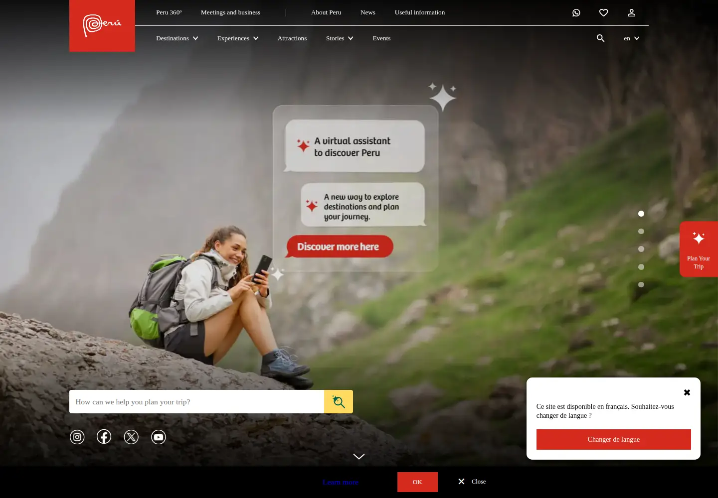 Screenshot of peru.travel