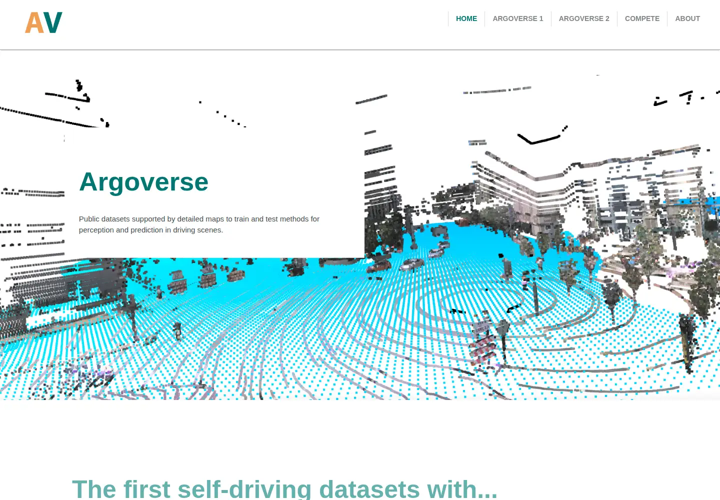 Screenshot of argoverse.org