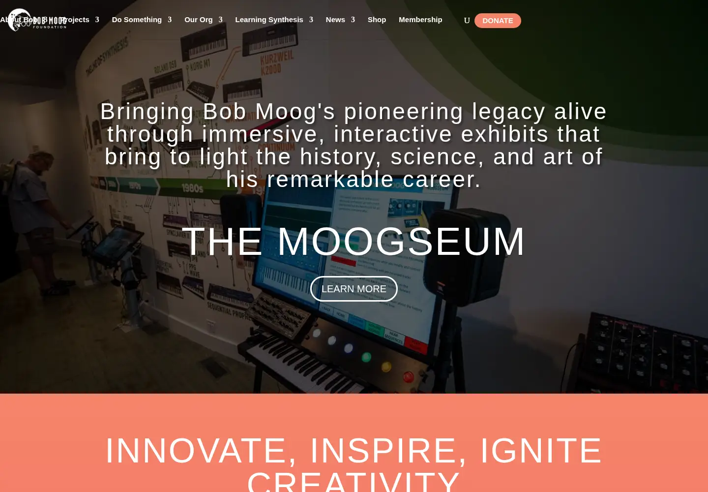 Screenshot of moogfoundation.org