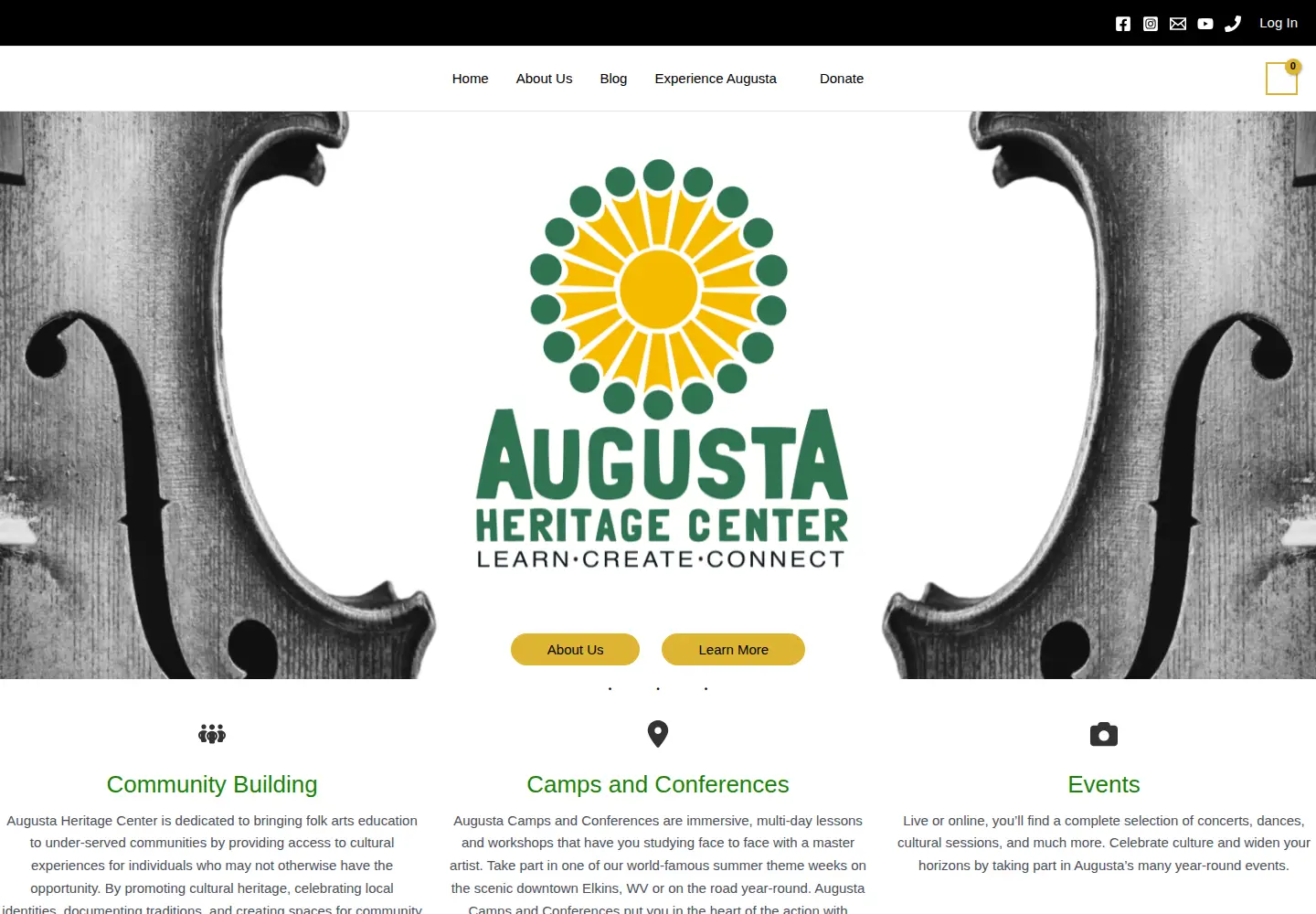 Screenshot of augustaheritagecenter.org