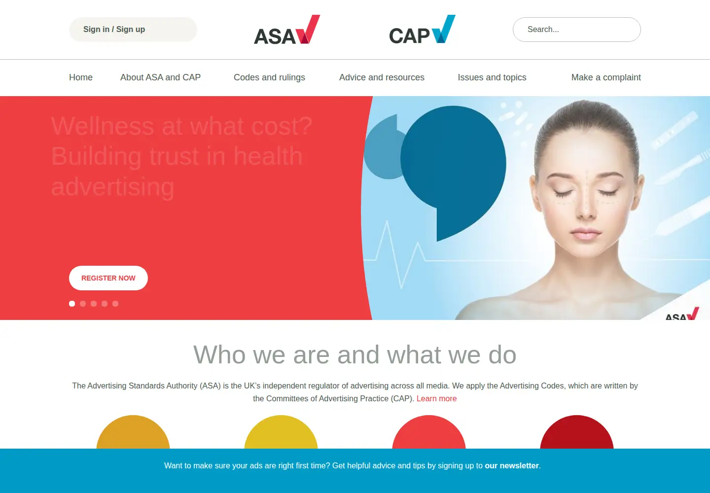 Screenshot of asa.org.uk