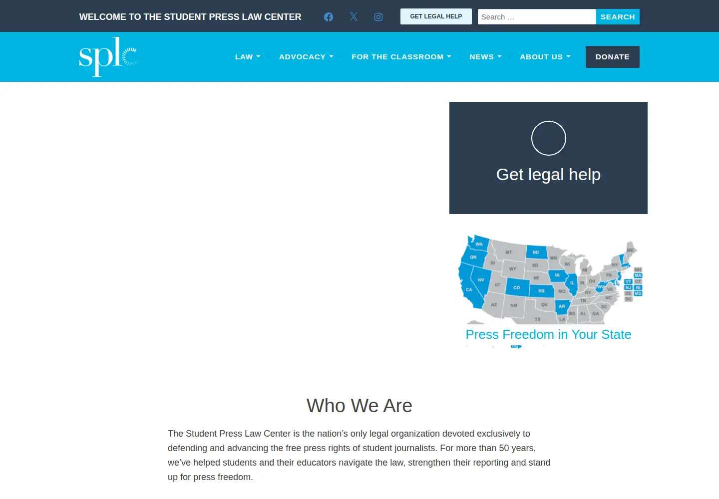 Screenshot of splc.org