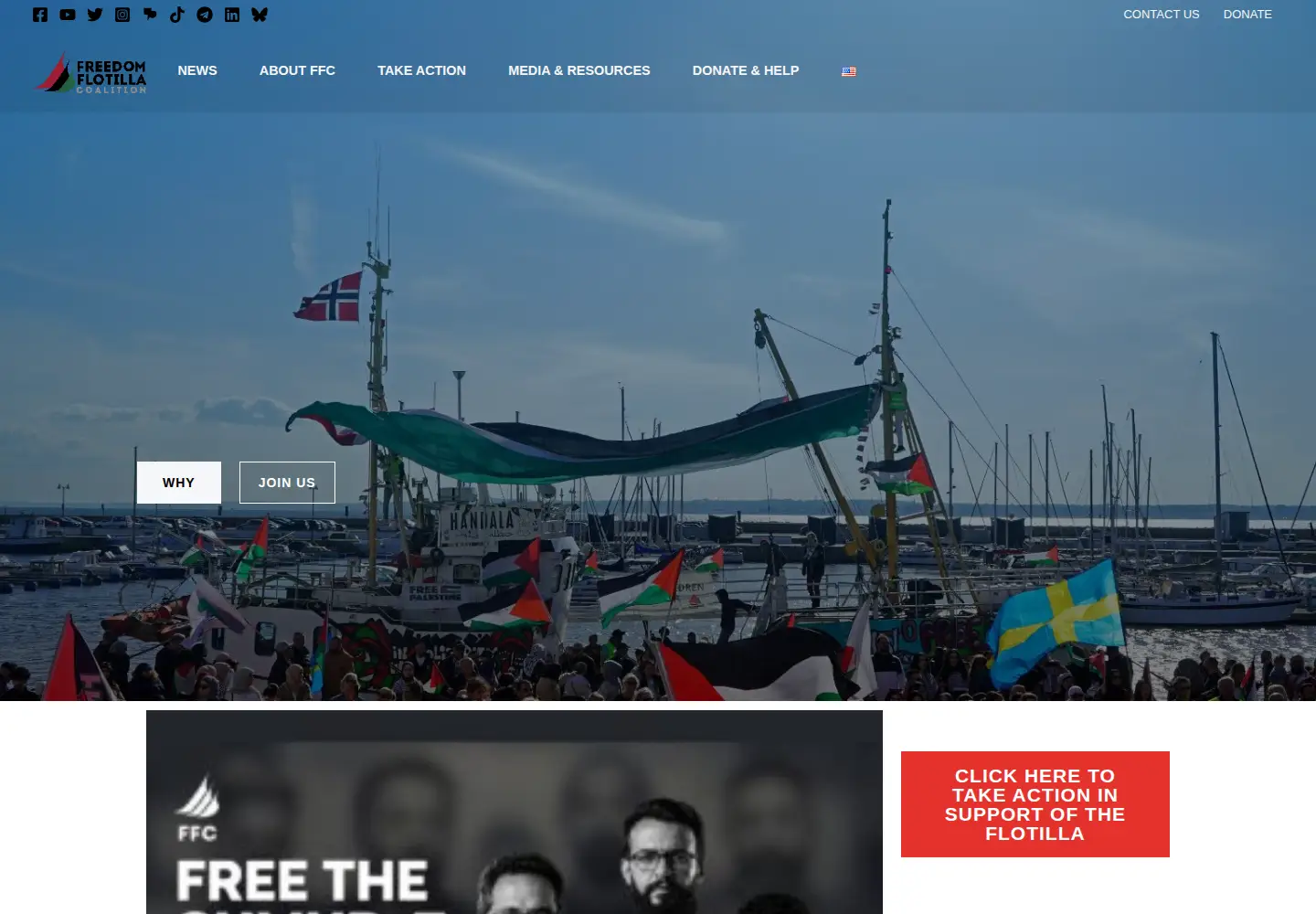 Screenshot of freedomflotilla.org