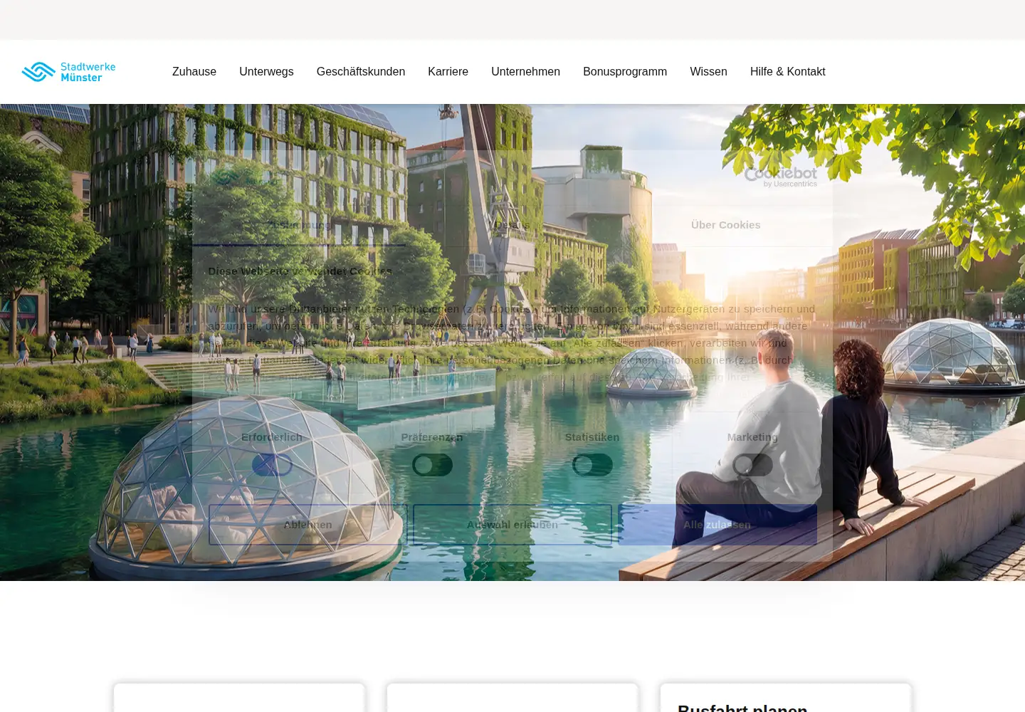 Screenshot of stadtwerke-muenster.de