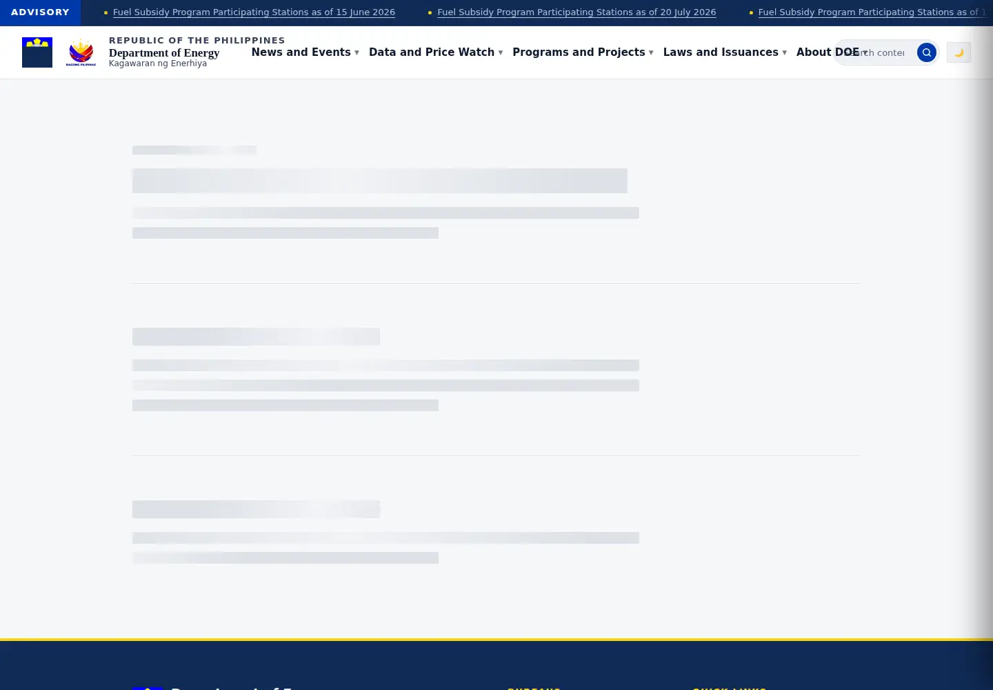 Screenshot of doe.gov.ph