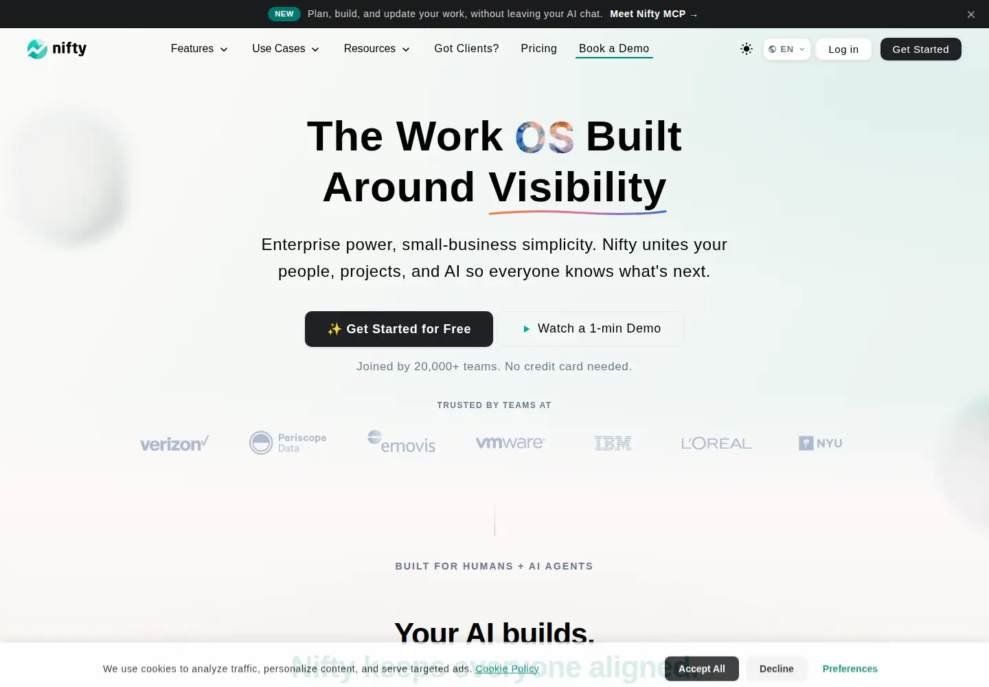Screenshot of niftypm.com
