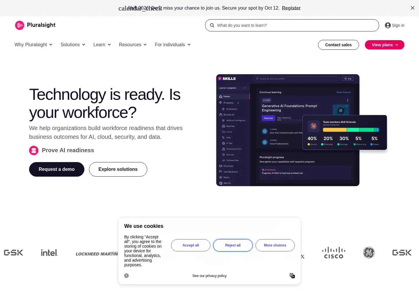 Screenshot of pluralsight.com