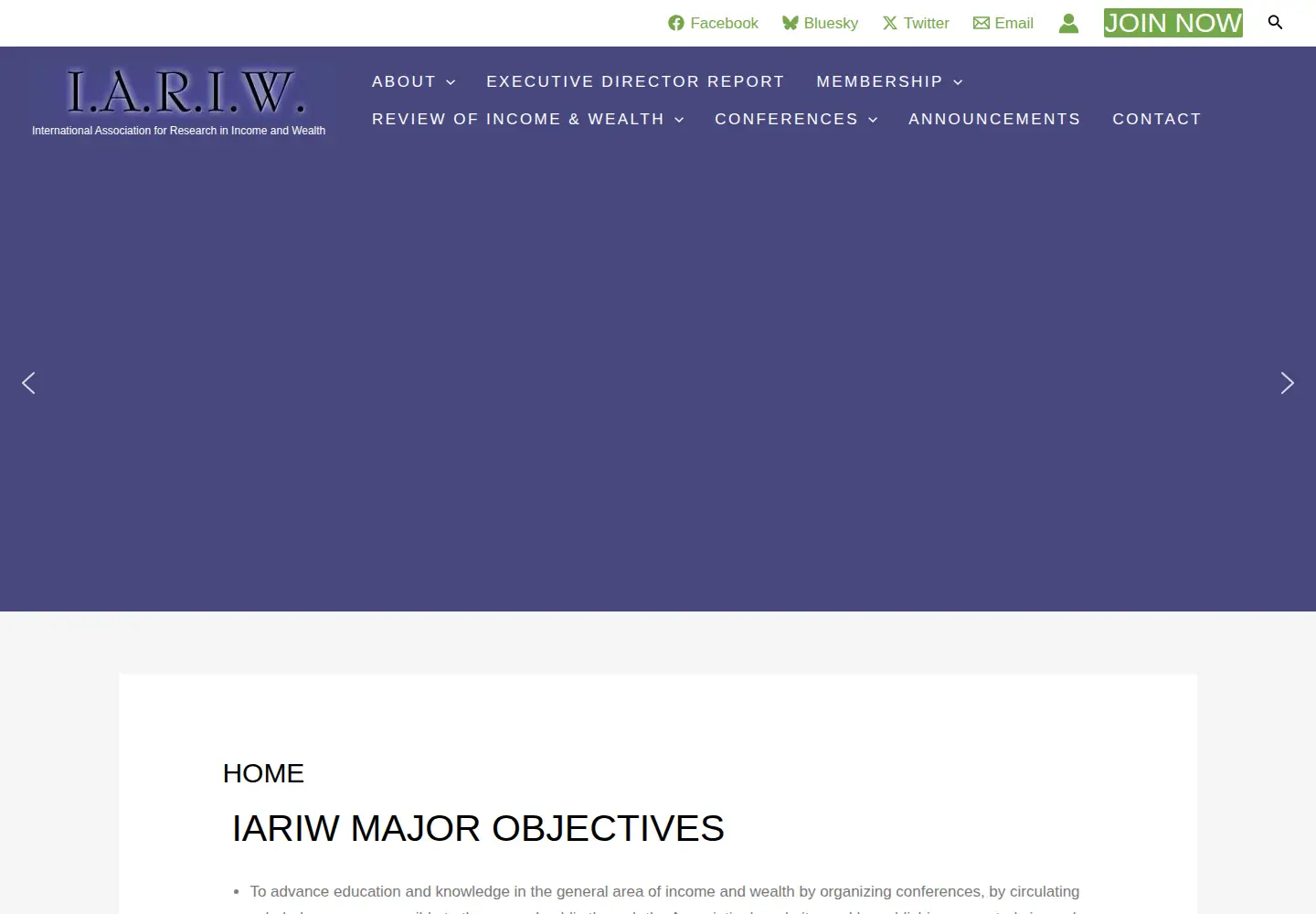 Screenshot of iariw.org