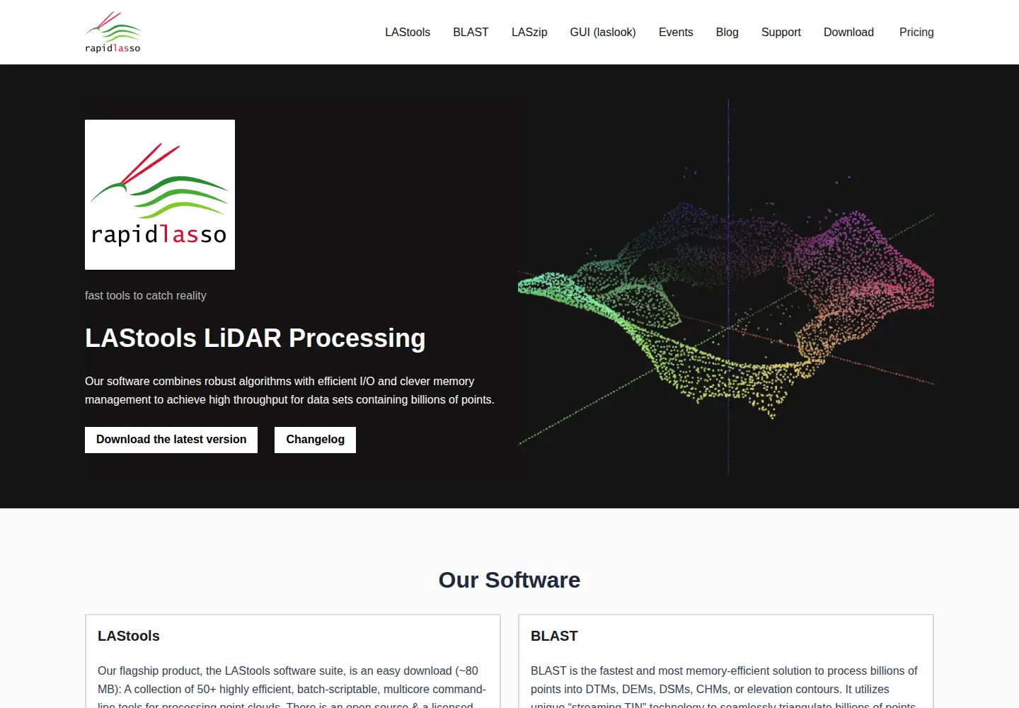 Screenshot of rapidlasso.de