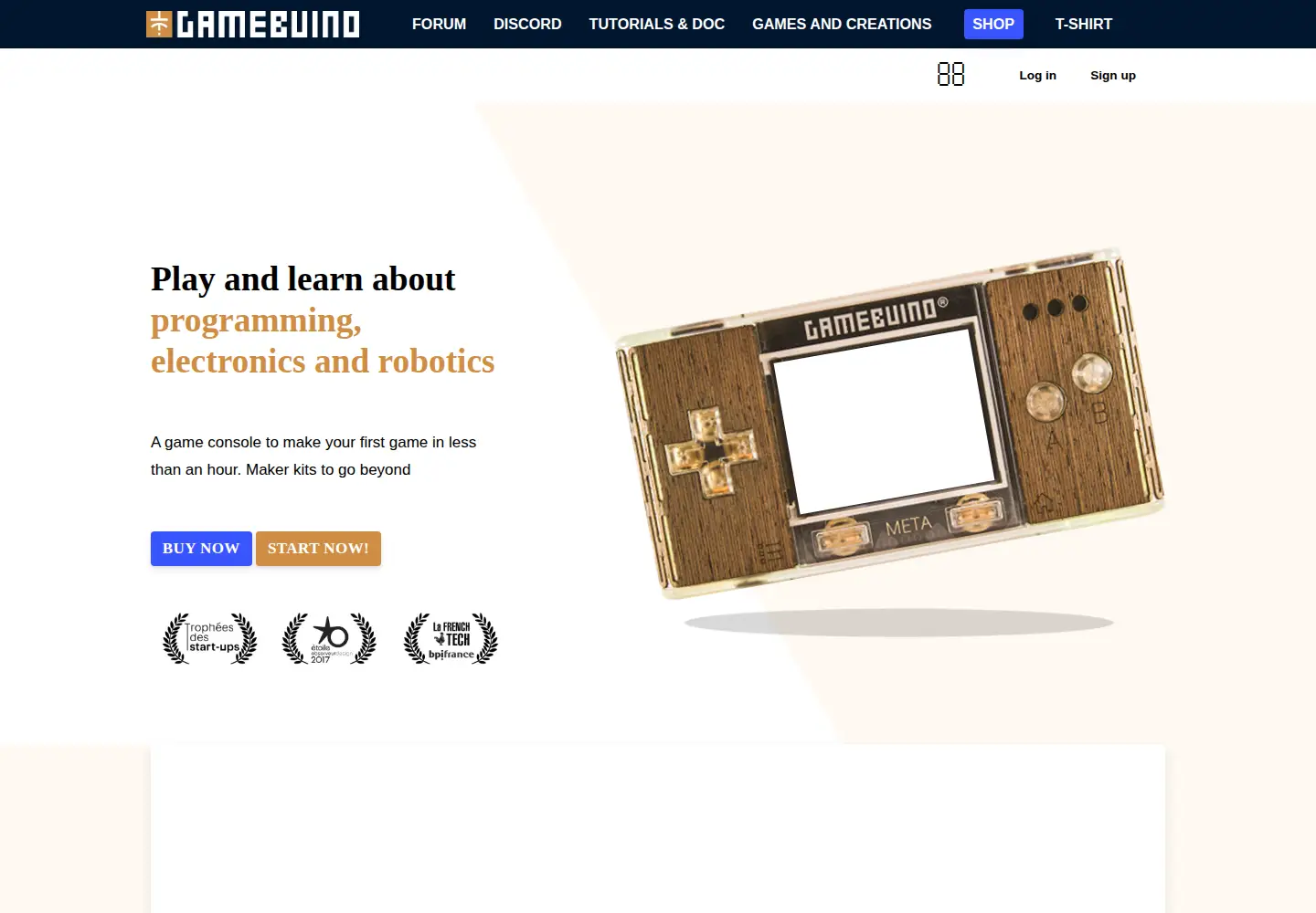 Screenshot of gamebuino.com