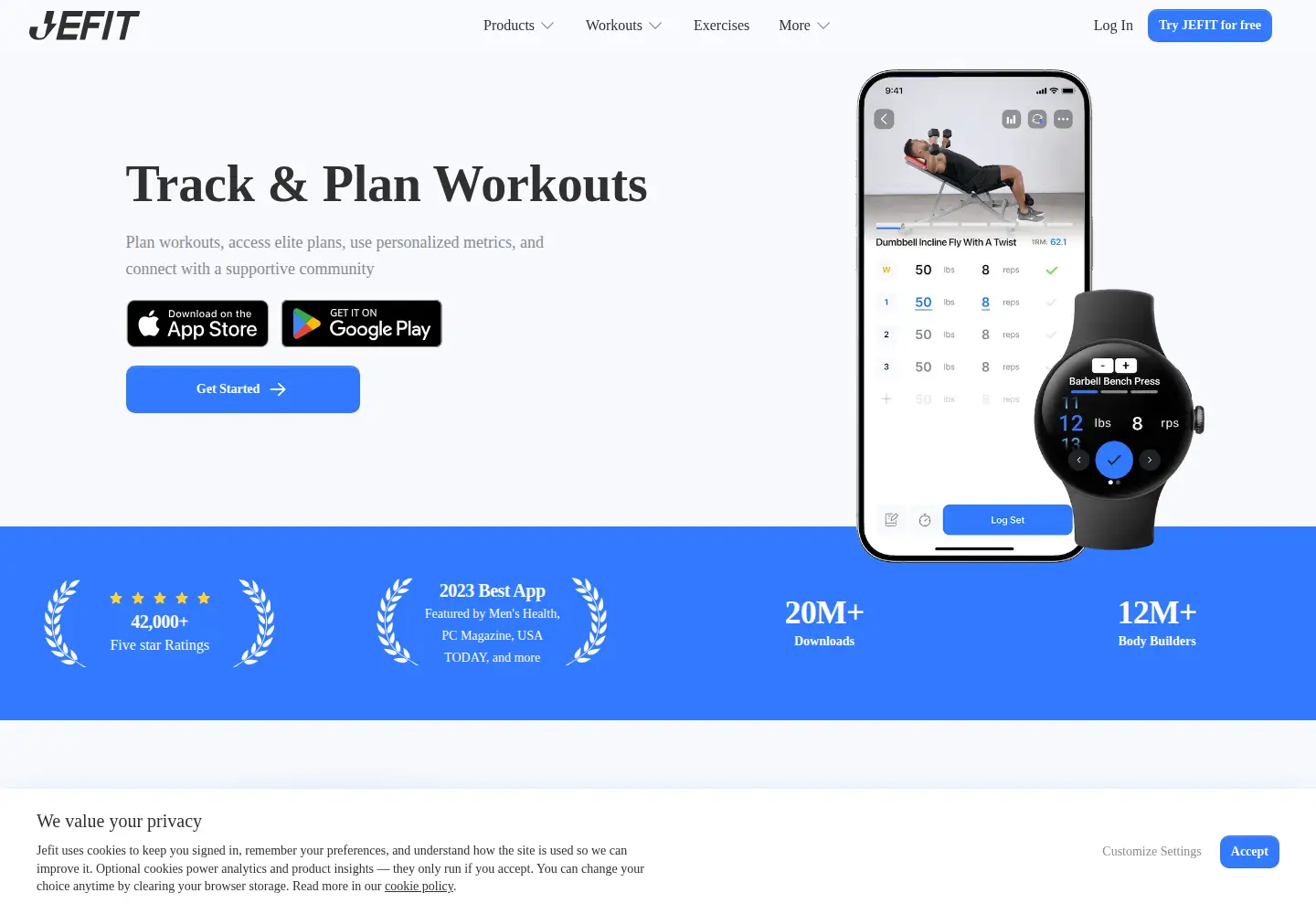 Captured homepage of jefit.com in the current scan
