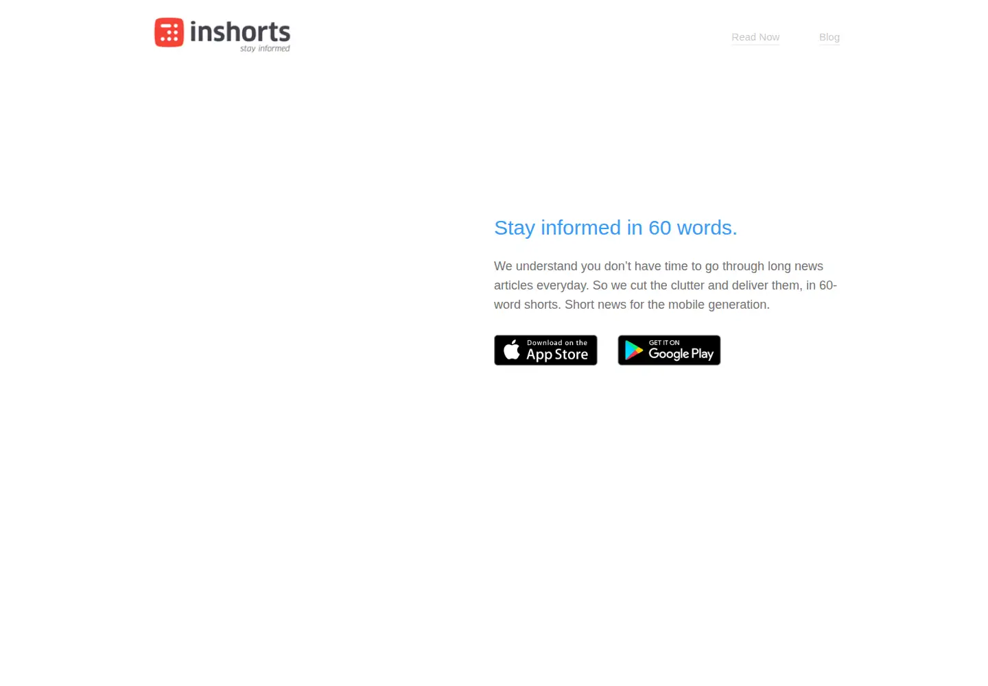 Screenshot of inshorts.com