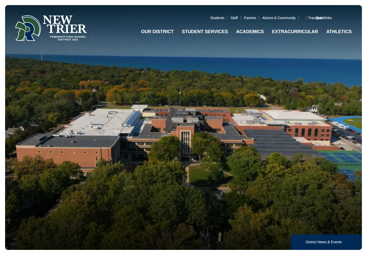 Screenshot of newtrier.k12.il.us