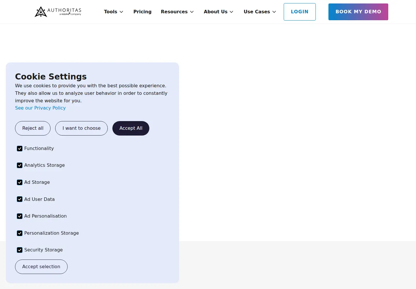 Screenshot of authoritas.com