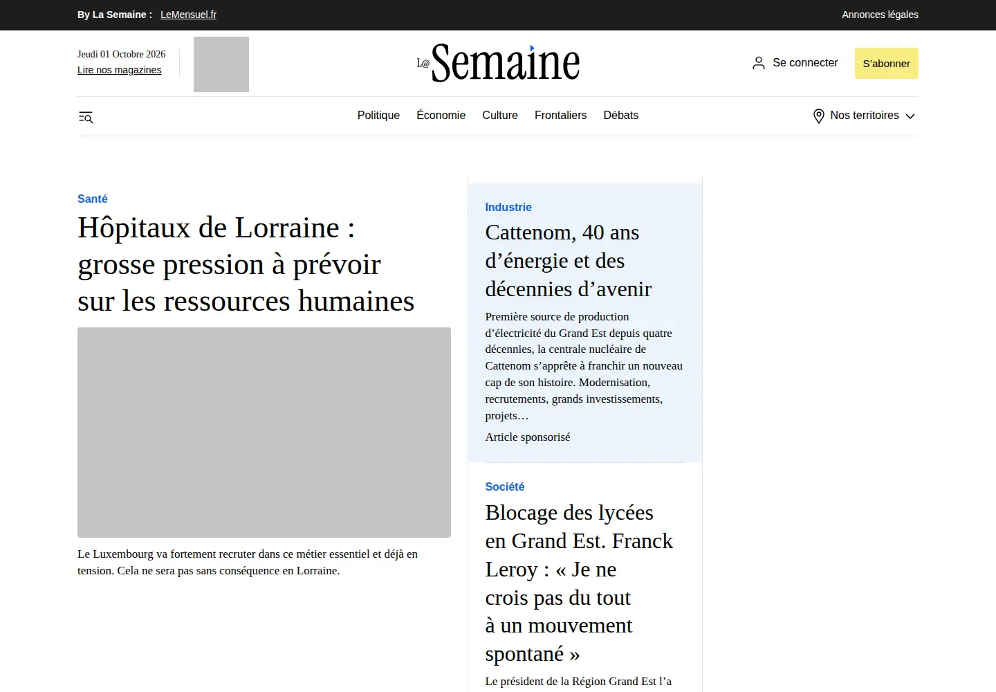 Screenshot of lasemaine.fr