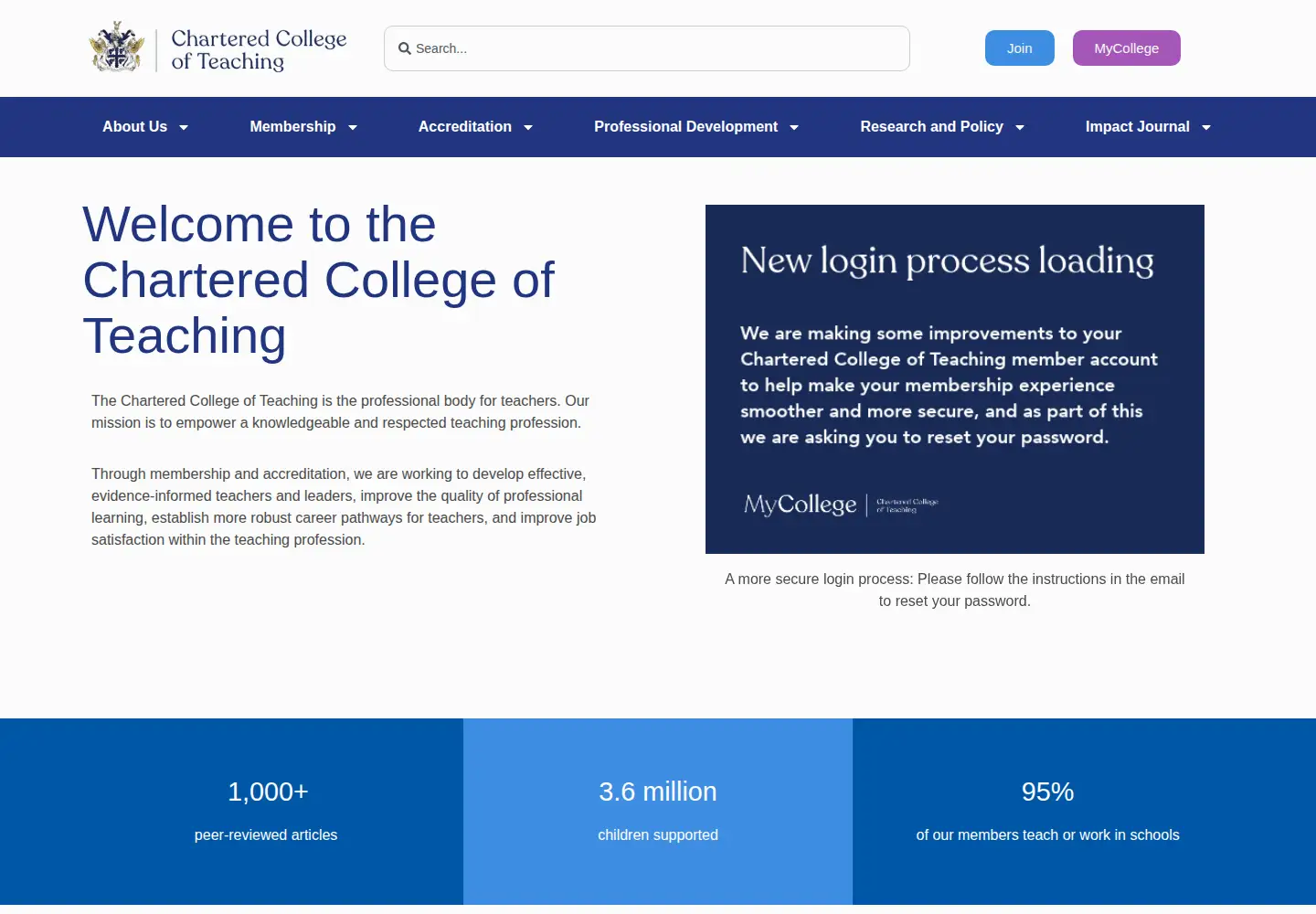 Screenshot of chartered.college