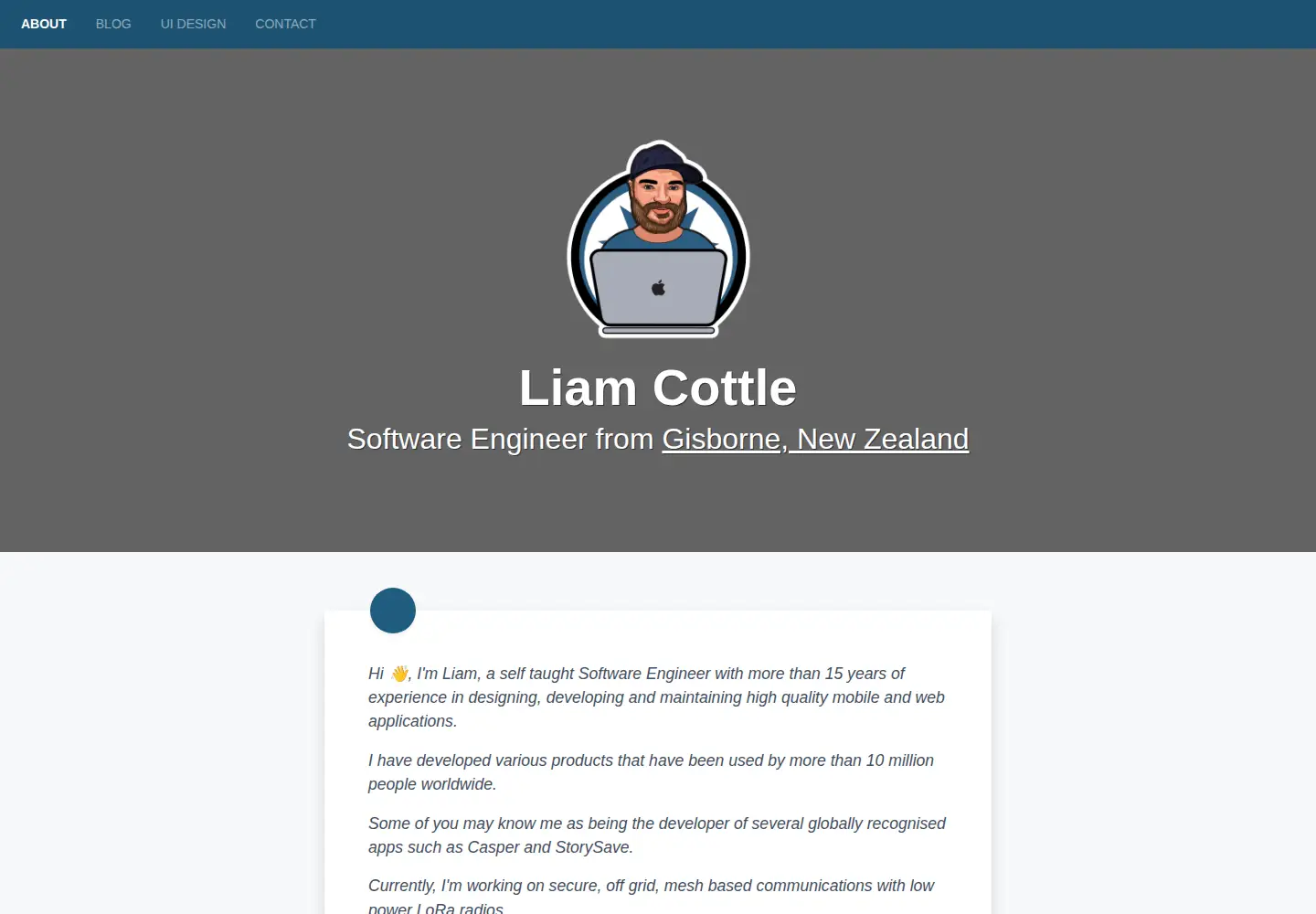 Screenshot of liamcottle.net