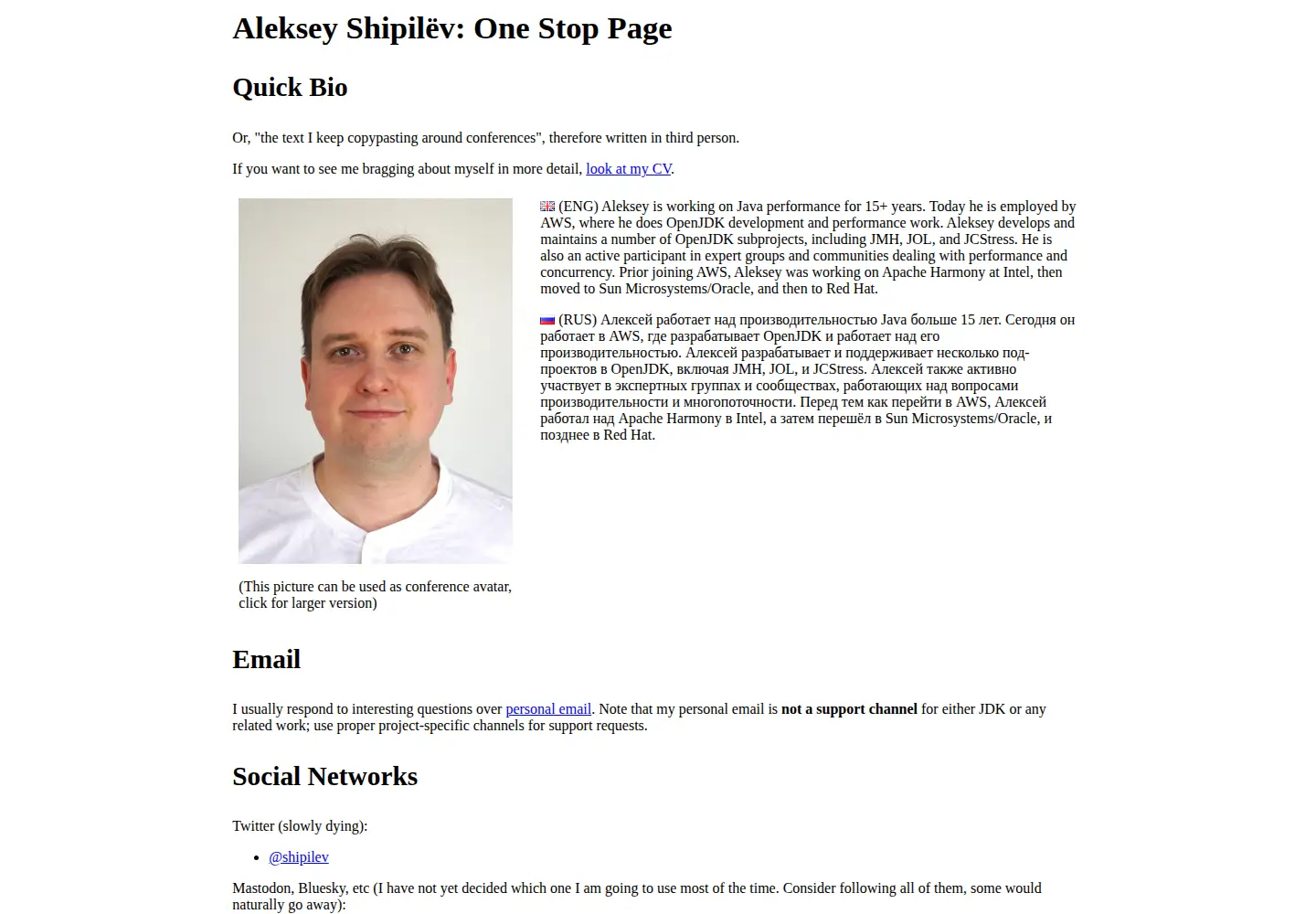 Screenshot of shipilev.net