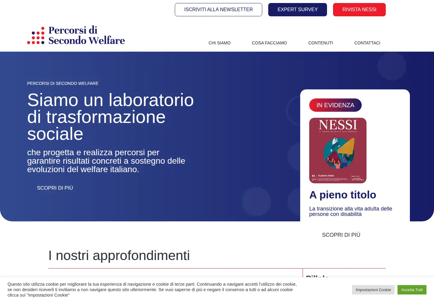 Screenshot of secondowelfare.it