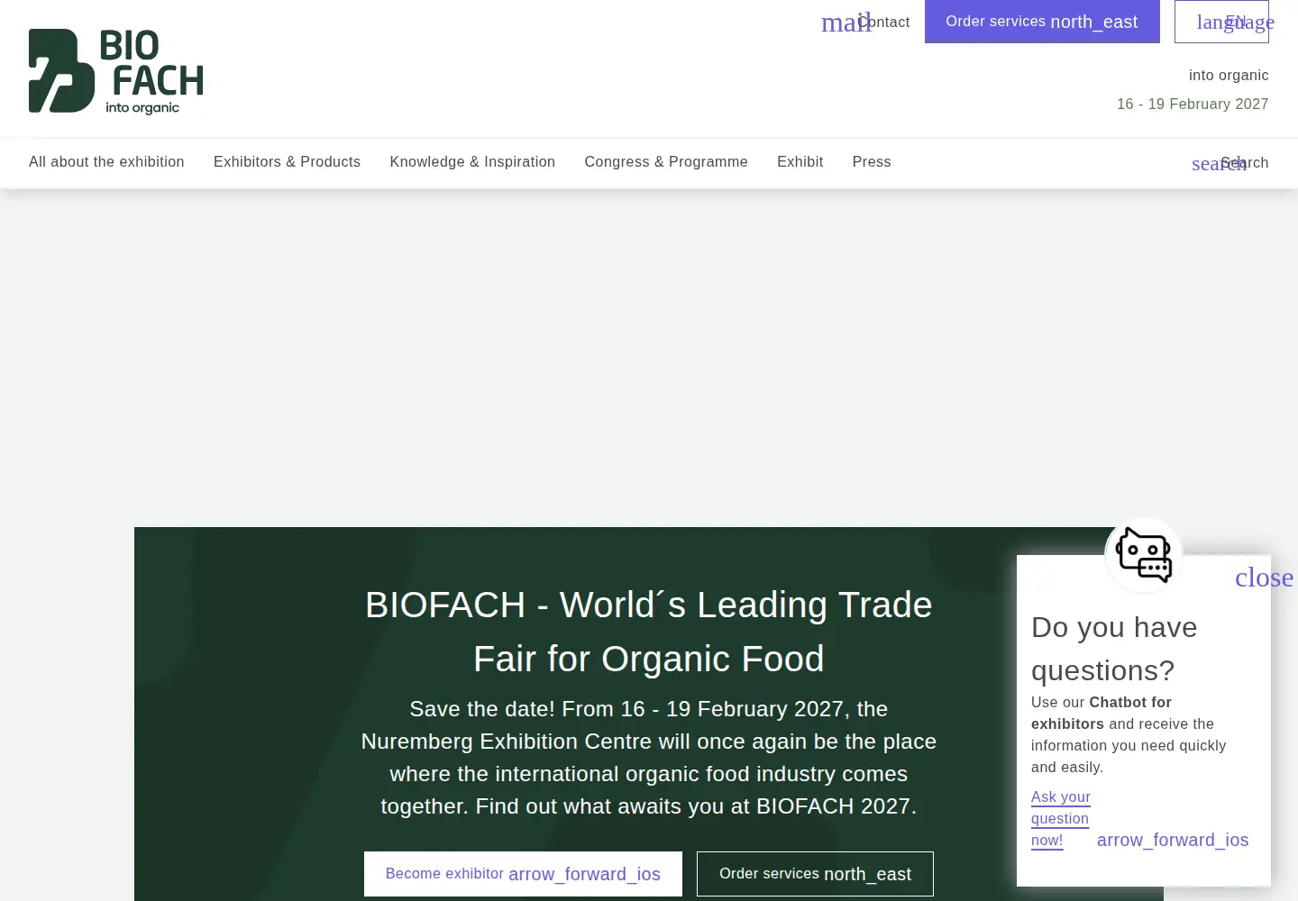 Screenshot of biofach.de