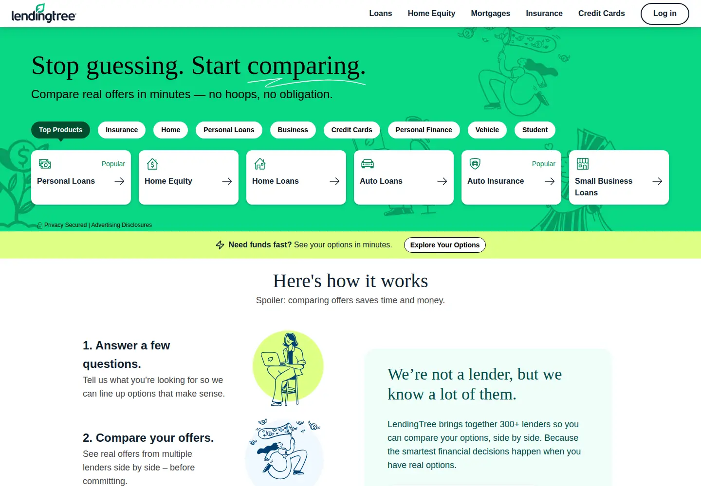 Captured homepage of lendingtree.com in the current scan