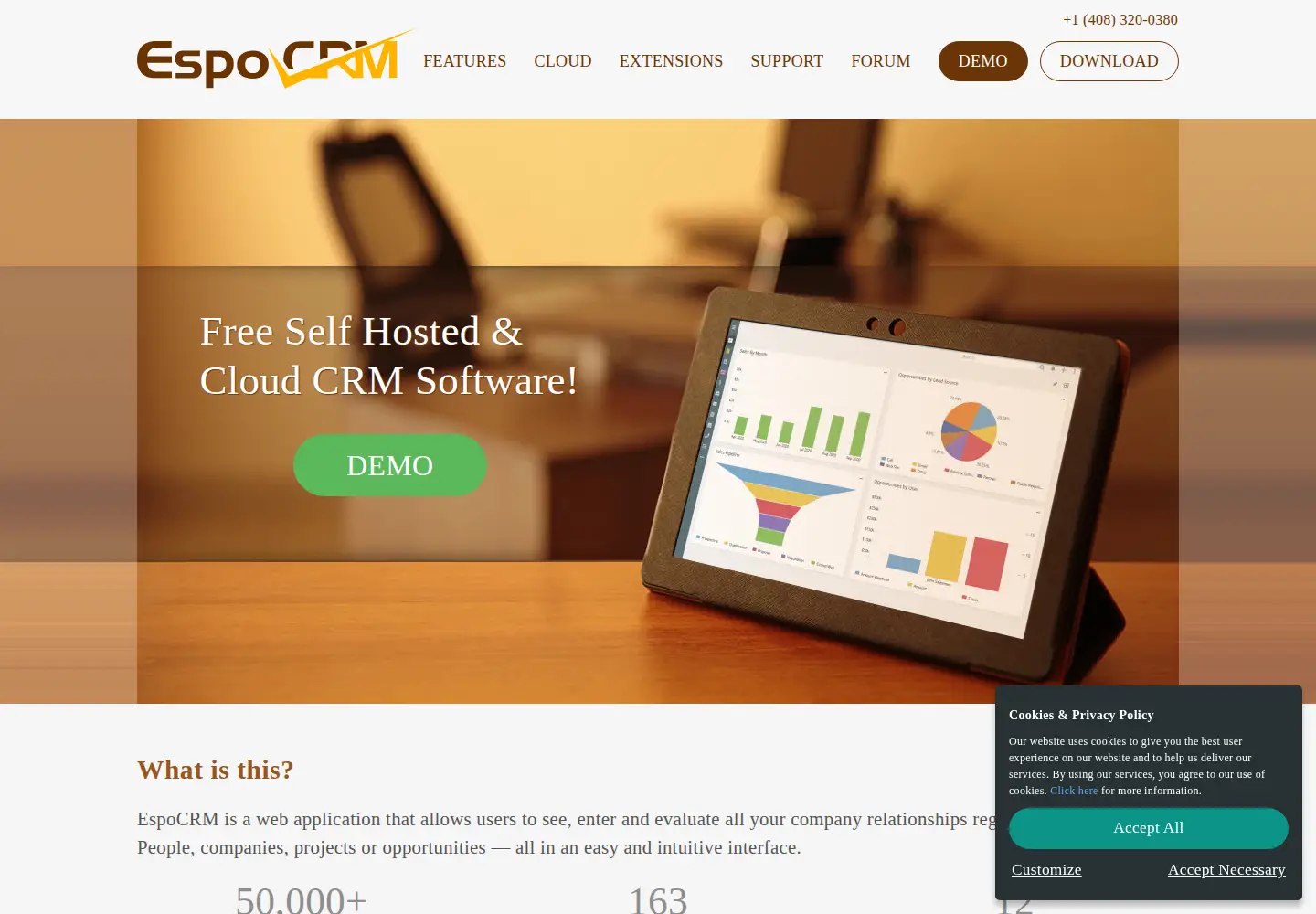 Screenshot of espocrm.com